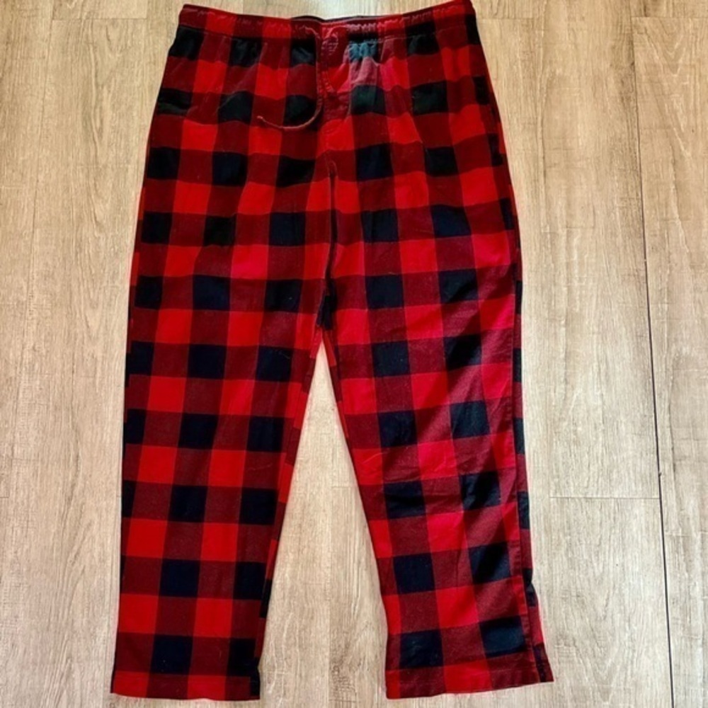 Chaps Flannel Sleep Pants Red and Black Checkered Plaid Size Large